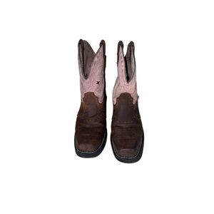 Justin Boots Size 7B Women's Gypsy Cowboy Pink & Brown Western Collection